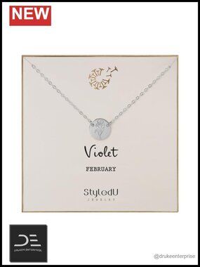 Sterling Silver Birth Flower Necklace Hand Stamped Pendant Dainty Custom Gift